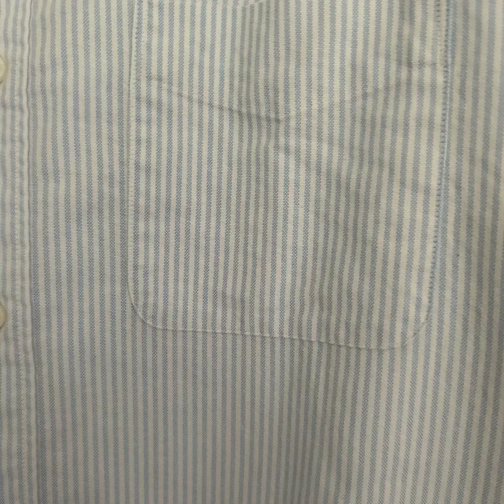 J Crew Flex Oxford Shirt NEW Mens L Slim Blue Stripe $89 Coastal Career Vacation